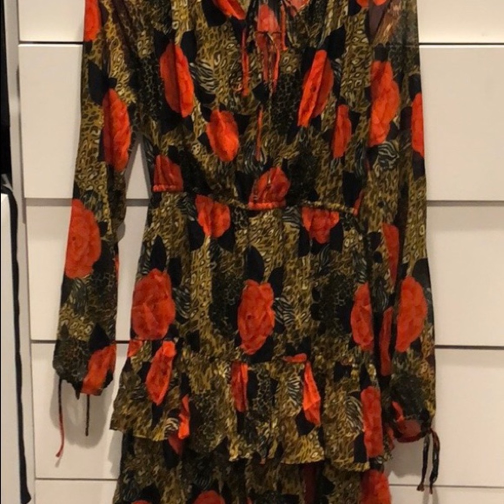 The Kooples long sleeve leopard/rose dress. - Picture 2 of 5